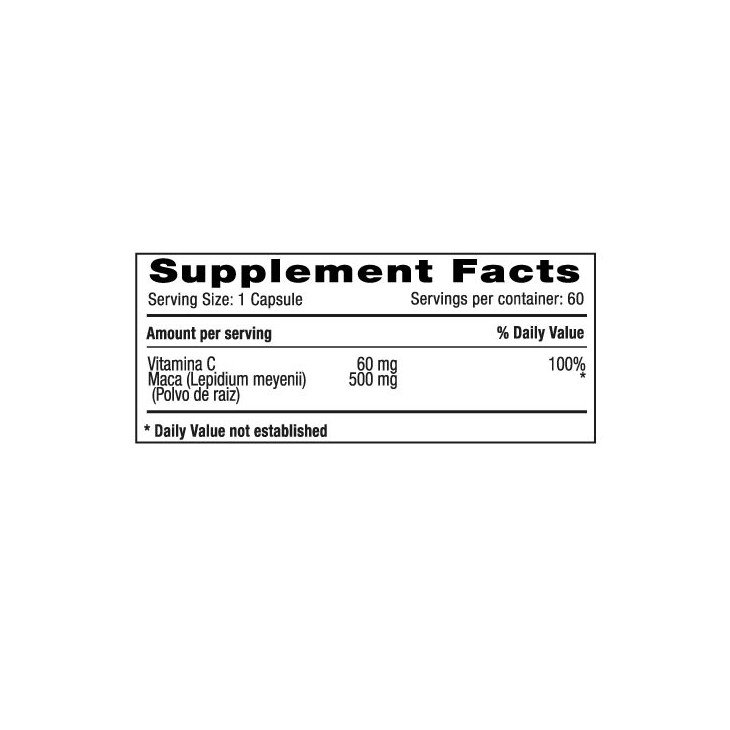 Maca 500 mg + Vitamina C Natural Systems