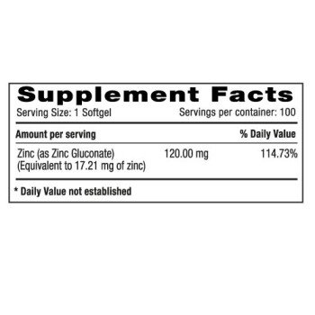 Zinc Gluconato 120 mg Natural System 2