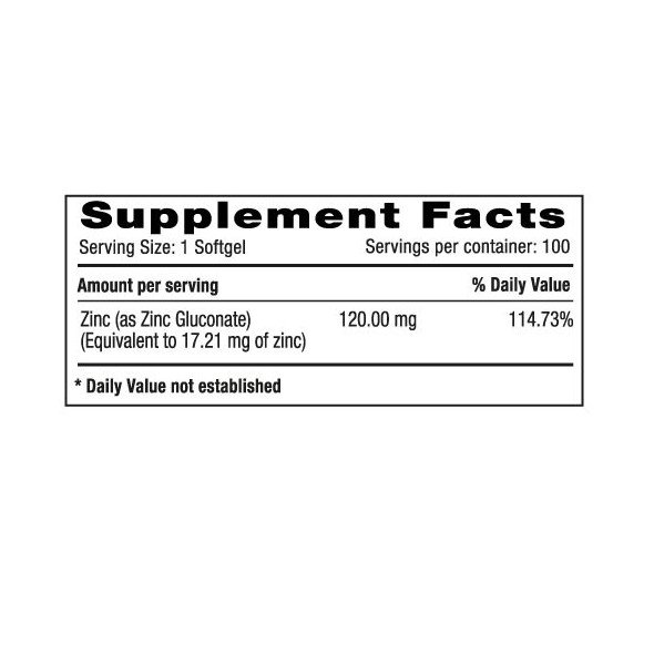 Zinc Gluconato 120 mg Natural System