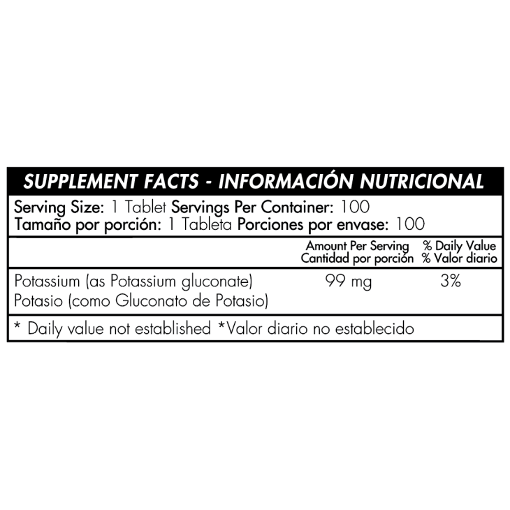 Potassium Tabletas 99 mg Healthy America
