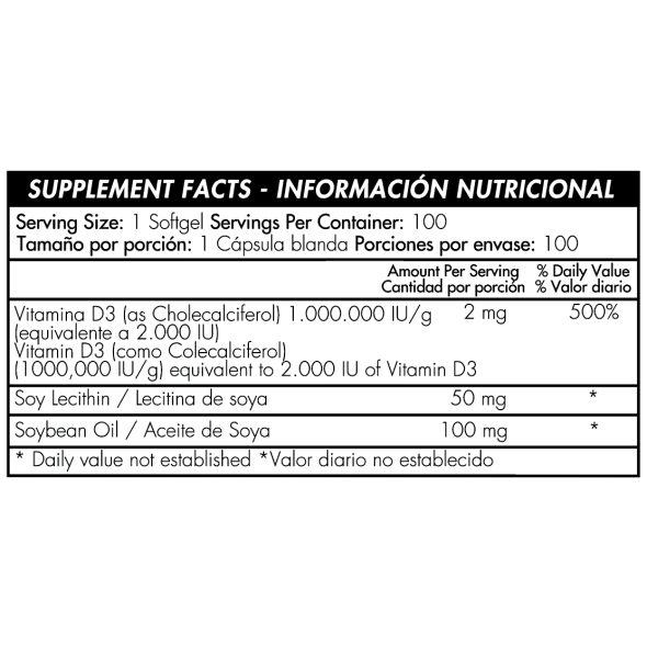 Vitamina D3 2000 IU Healthy America