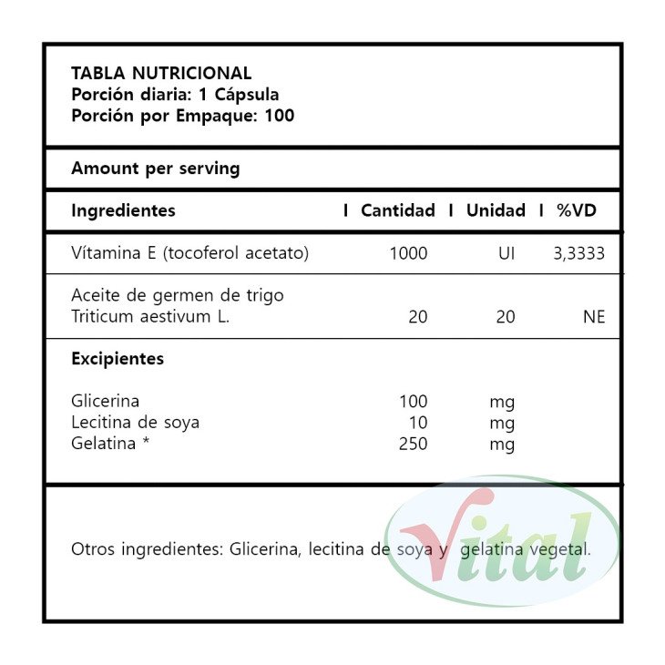 Vitamina E 1000 IU Silver Vitamins