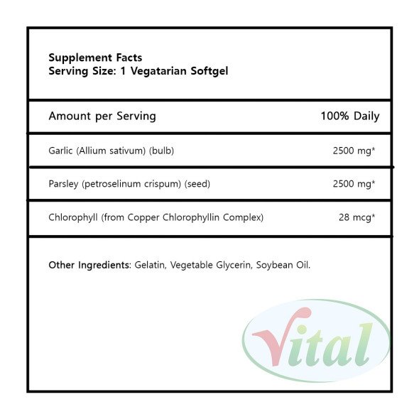 Garlic & Parsley (Ajo + Perejil) 2500 mg Silver Vitamins