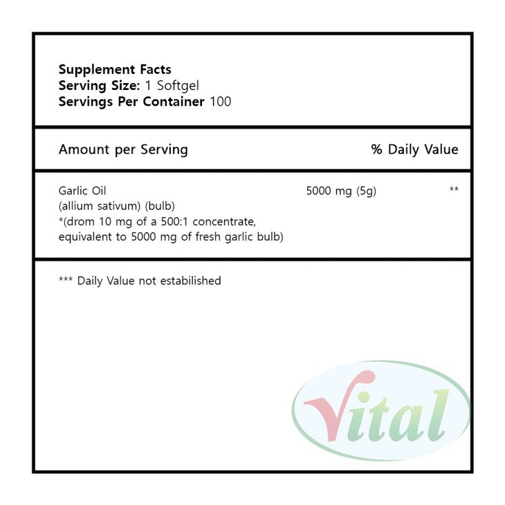 Garlic (Ajo) 5000 mg Silver Vitamins
