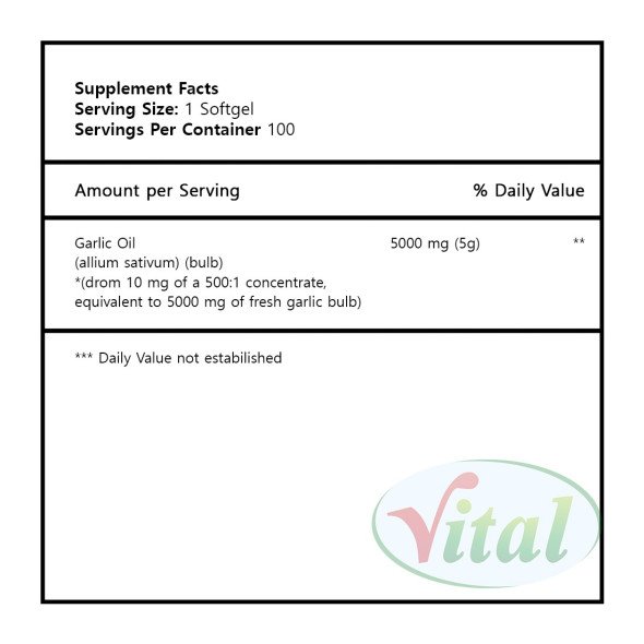 Garlic (Ajo) 5000 mg Silver Vitamins