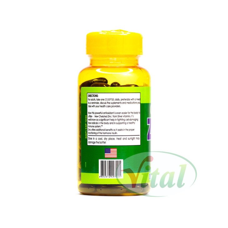 Chelated Zinc 50 mg Silver Vitamins