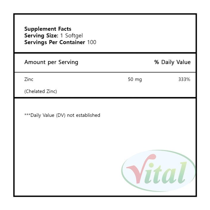 Chelated Zinc 50 mg Silver Vitamins